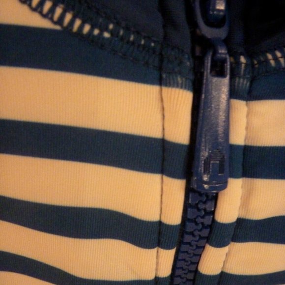 Cabana Life M Striped Dark Blue Geo Swim Unisuit Long Sleeves UPF 50 Padded Cup - Picture 6 of 8